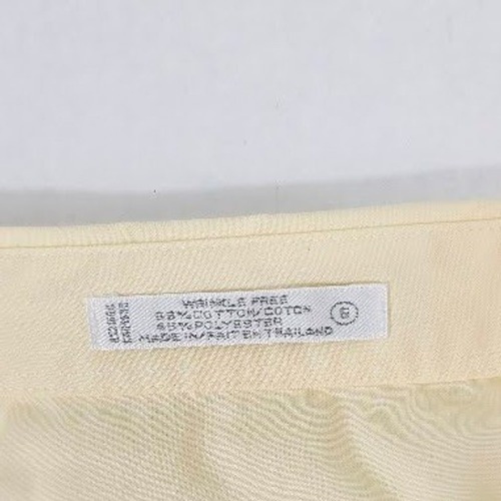 Foxcroft Wrinkle Free Womens Yellow Long Sleeve Button Up Shirt Size 6 small - Picture 9 of 9